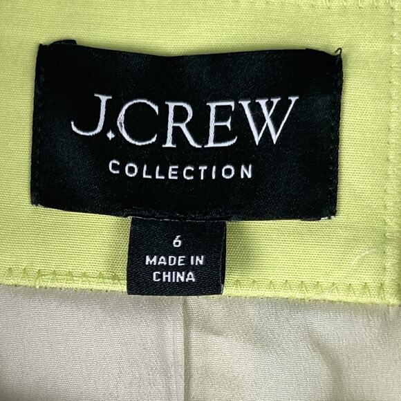 J Crew Cropped Drapey Twill Blazer Womens 6 Light Kiwi Stretch Preppy Career NEW - Picture 5 of 16